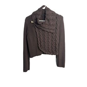 axcess juniors womens brown long sleeve sweater size medium knit